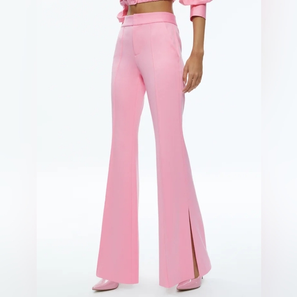Alice + Olivia DANETTE HIGH RISE FLARE SLIT TROUSER size 8 - Picture 1 of 9